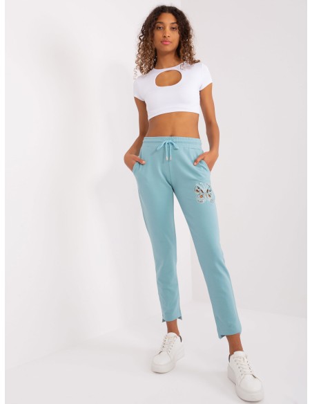 Spodnie dresowe-RV-DR-8835.10-pistacjowy