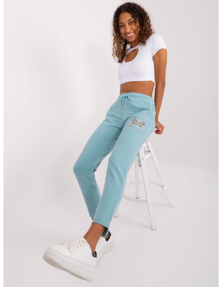 Spodnie dresowe-RV-DR-8835.10-pistacjowy