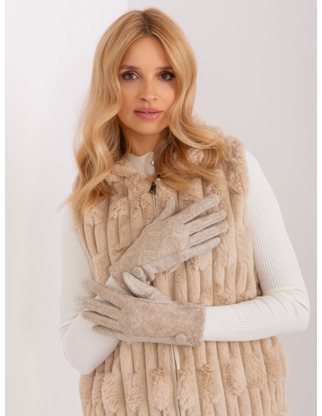 Rękawiczki-AT-RK-239501.10-beżowy