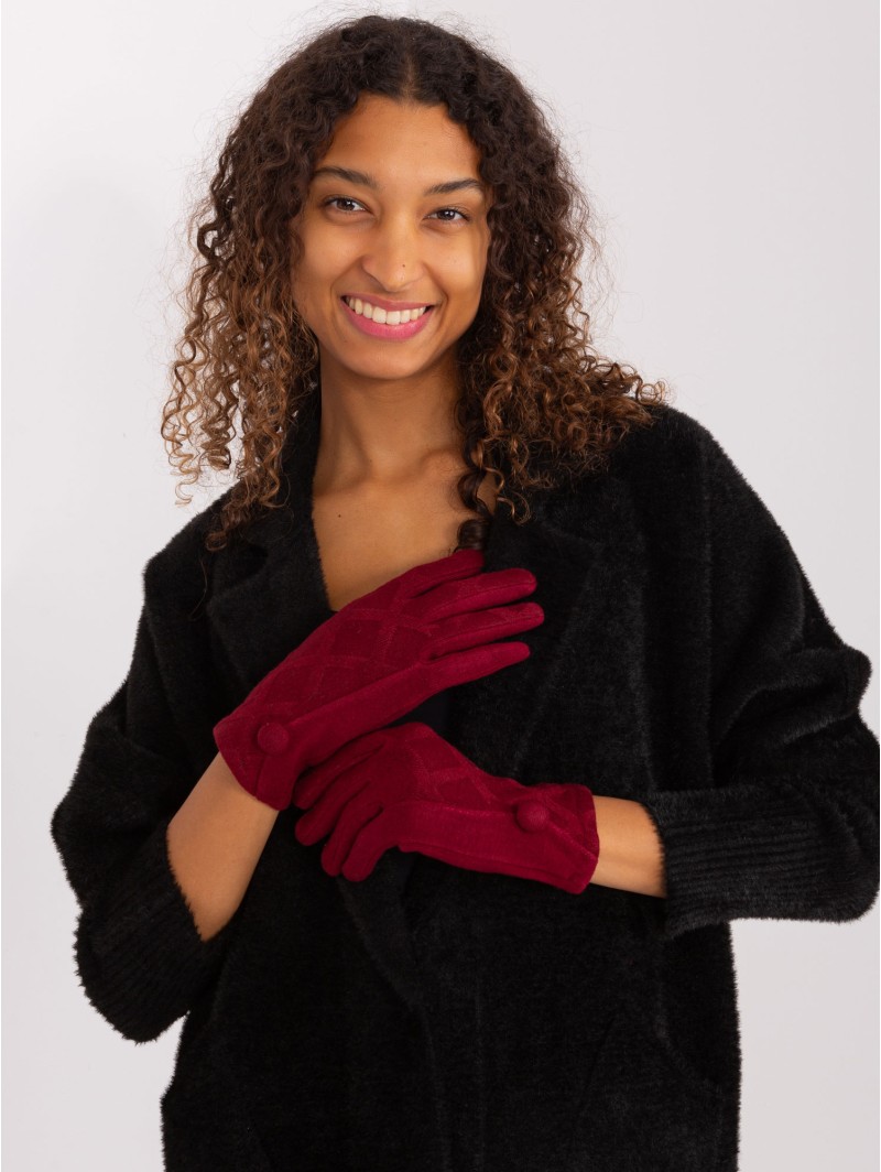 Rękawiczki-AT-RK-239501.10-bordowy Rękawiczki-AT-RK-239501.10-bordowy