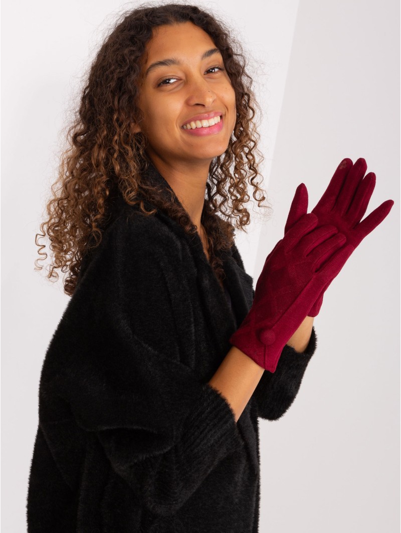 Rękawiczki-AT-RK-239501.10-bordowy Rękawiczki-AT-RK-239501.10-bordowy