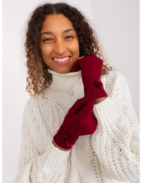 Rękawiczki-AT-RK-23904.26-bordowy