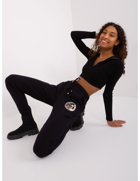 Spodnie dresowe-RV-DR-9260.61-czarny