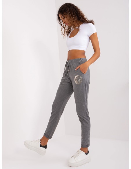 Spodnie dresowe-RV-DR-9260.61-ciemny szary