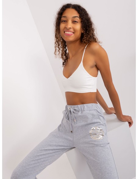 Spodnie dresowe-RV-DR-9260.61-szary