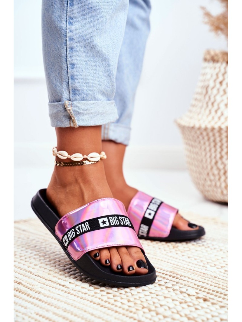 Women's Slides Big Star Pink Holo GG274A008