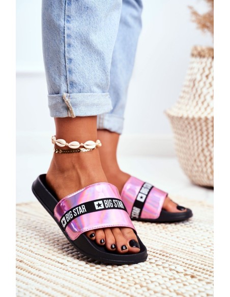 Women's Slides Big Star Pink Holo GG274A008