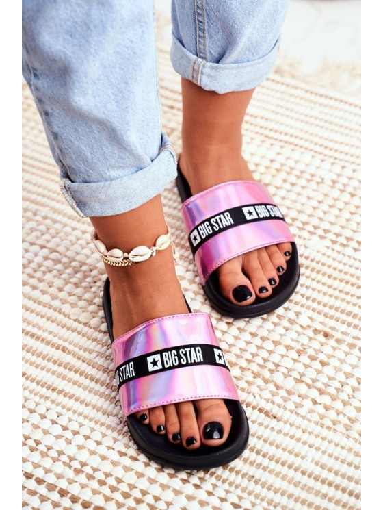 Women's Slides Big Star Pink Holo GG274A008 2