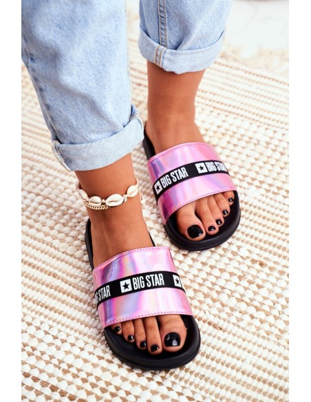 Women's Slides Big Star Pink Holo GG274A008