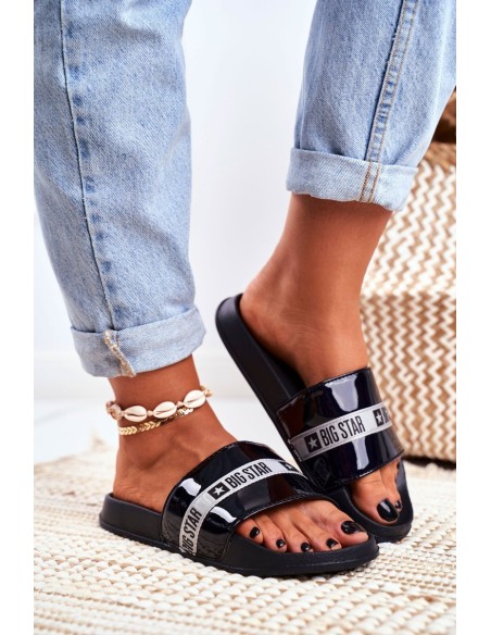 Women's Slides Big Star Painted Black GG274A007