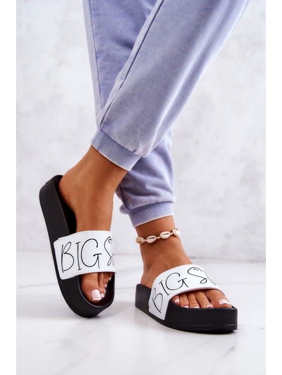 Women's Rubber Slippers Big Star JJ274A275 Black and White 2