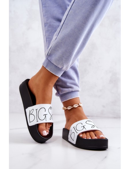 Women's Rubber Slippers Big Star JJ274A275 Black and White