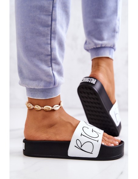 Women's Rubber Slippers Big Star JJ274A275 Black and White