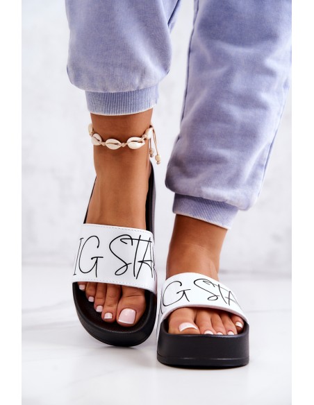 Women's Rubber Slippers Big Star JJ274A275 Black and White