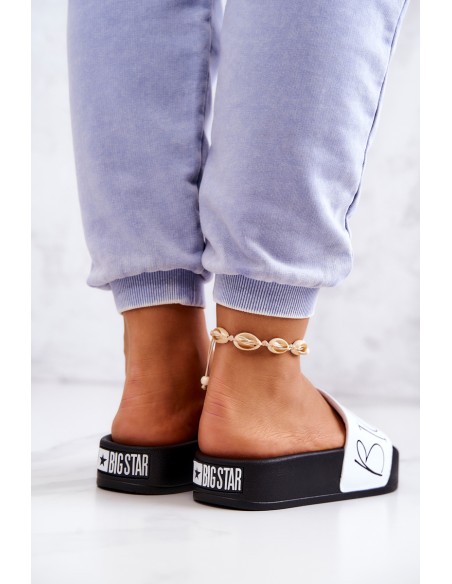 Women's Rubber Slippers Big Star JJ274A275 Black and White