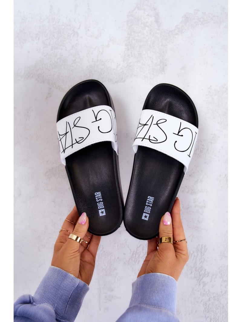 Women's Rubber Slippers Big Star JJ274A275 Black and White
