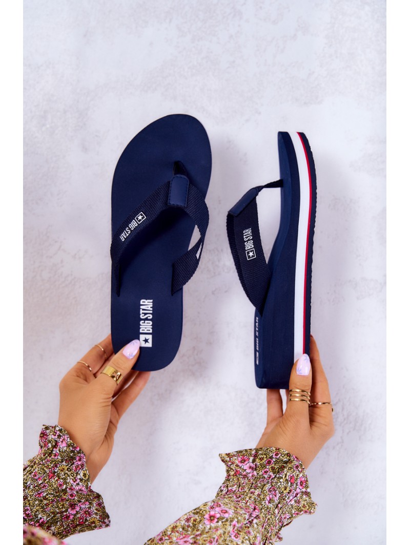 Women's flip-flops on the wedge Big Star JJ274A331 Navy blue