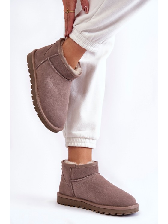 Moteriški zomšiniai žemi sniego batai pilka Shelie 2