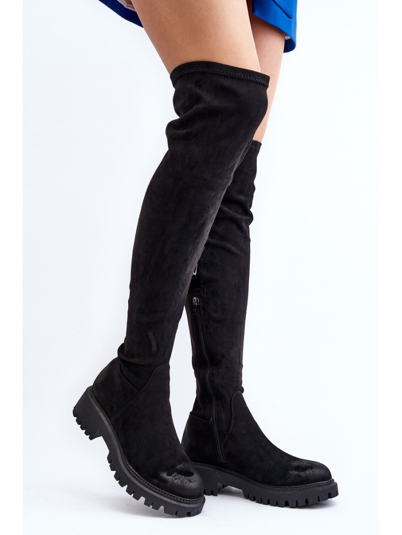 Women's flat heel over-the-knee boots La.Fi 270068B-SU Black