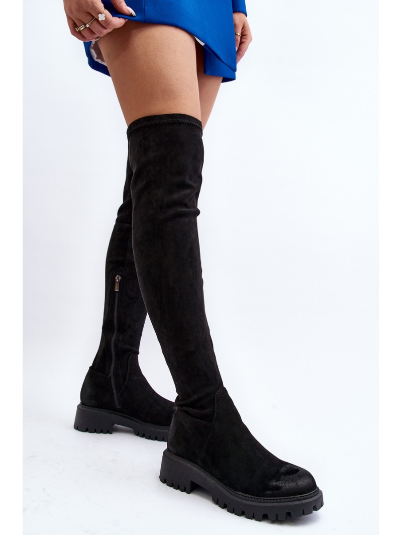 Moteriški aukštakulniai batai virš kelių La.Fi 270068B-SU Juodi Moteriški aukštakulniai batai virš kelių La.Fi 270068B-SU Juodi