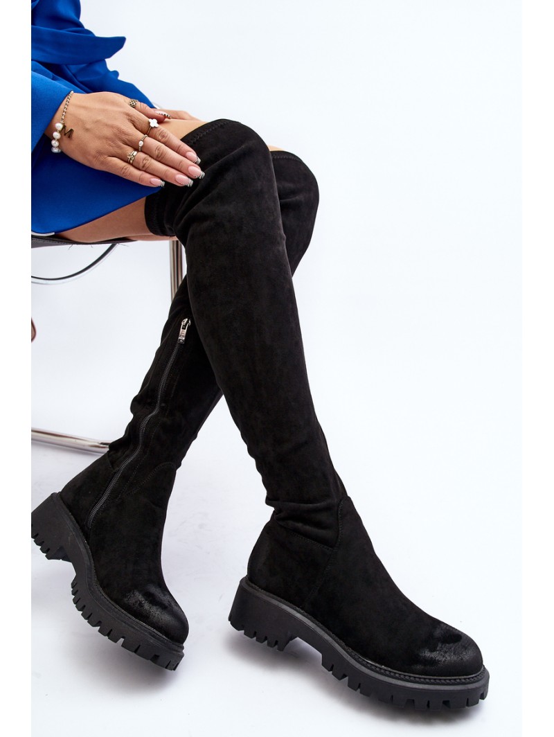 Moteriški aukštakulniai batai virš kelių La.Fi 270068B-SU Juodi Moteriški aukštakulniai batai virš kelių La.Fi 270068B-SU Juodi