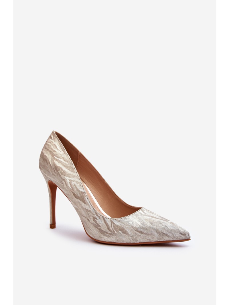 Gold Glitter Embellished Pumps Klonisa