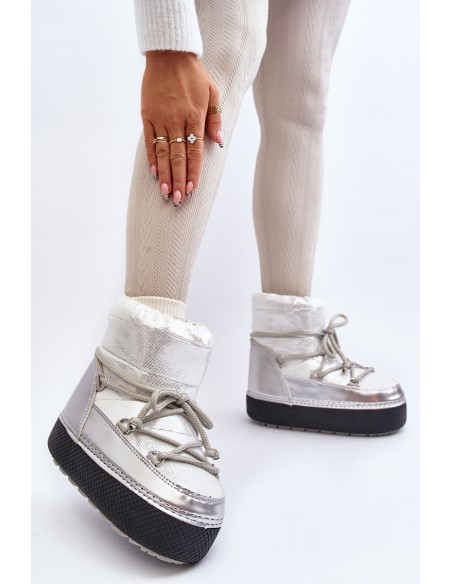 Women's Snow Boots with Silver Lacing Toolsa
