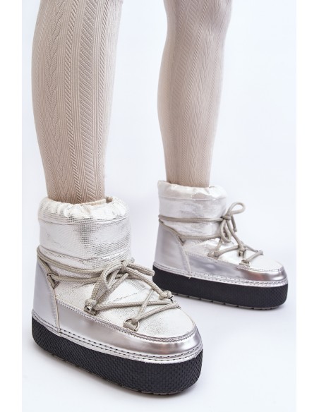 Women's Snow Boots with Silver Lacing Toolsa