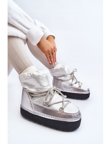 Women's Snow Boots with Silver Lacing Toolsa