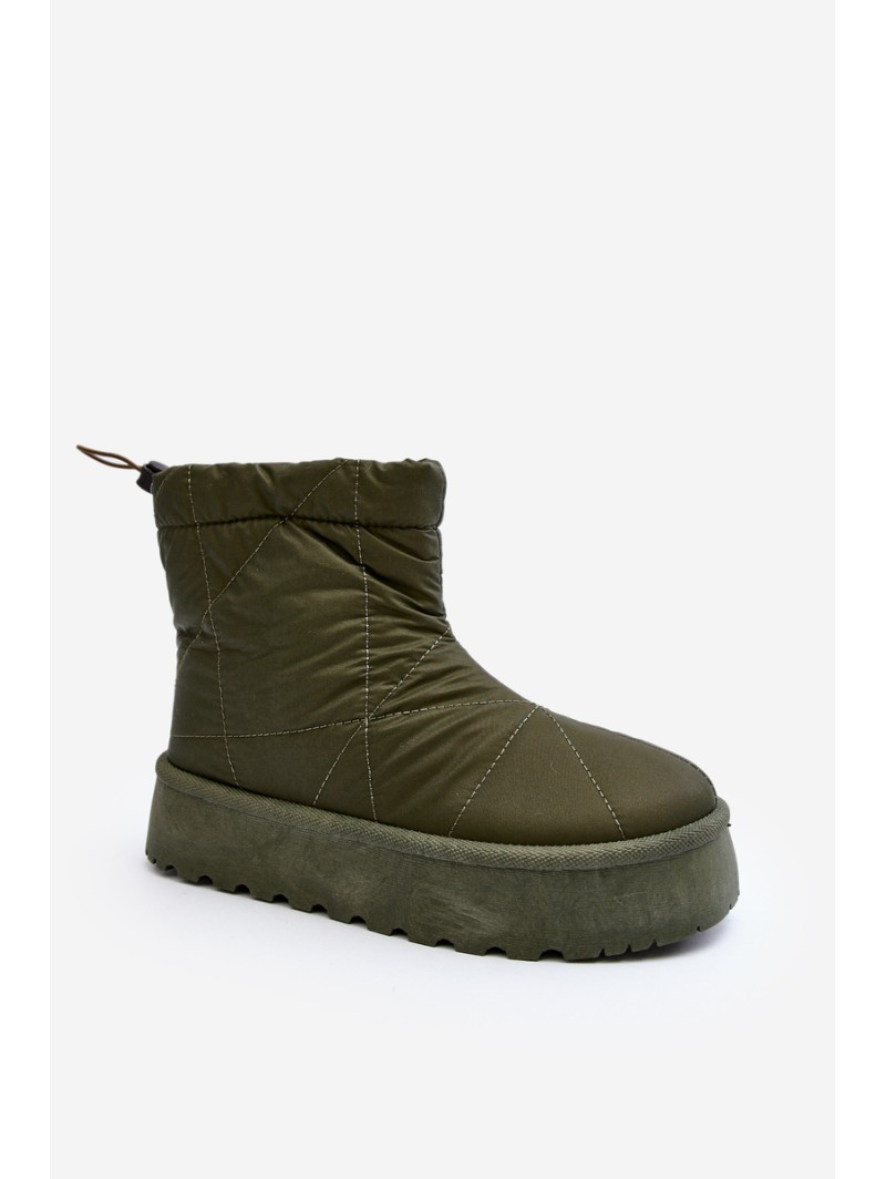 Women's snow boots on a chunky platform green Fionia