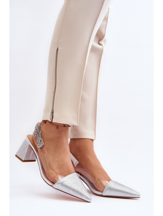 Elegant Pointed Toe Pumps D&A MR91292-1 Silver 2