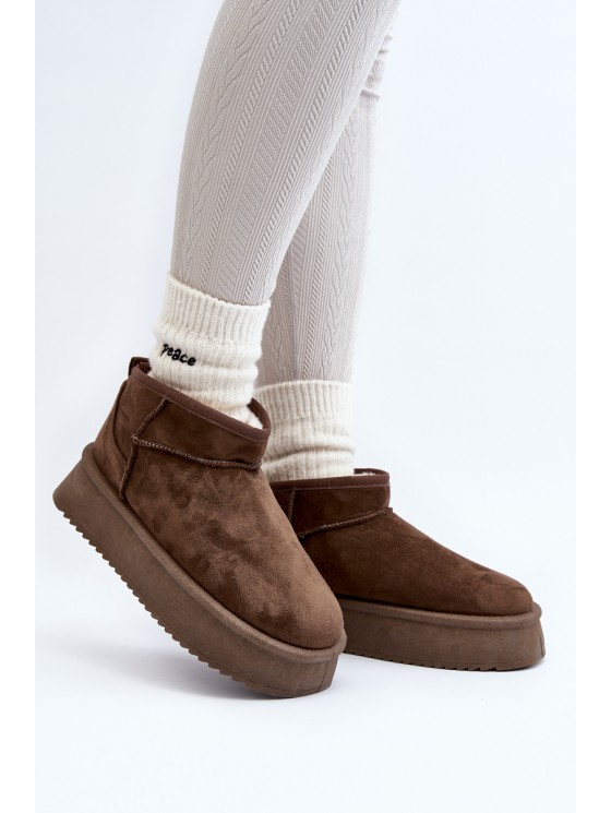 Moteriški sniego batai su storu padu tamsiai žalios spalvos Caliksa 2