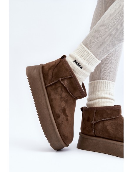 Women's Snow Boots with Chunky Sole Dark Green Caliksa