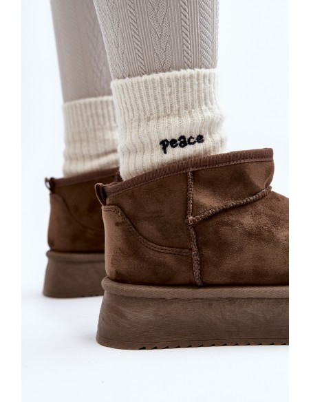 Women's Snow Boots with Chunky Sole Dark Green Caliksa