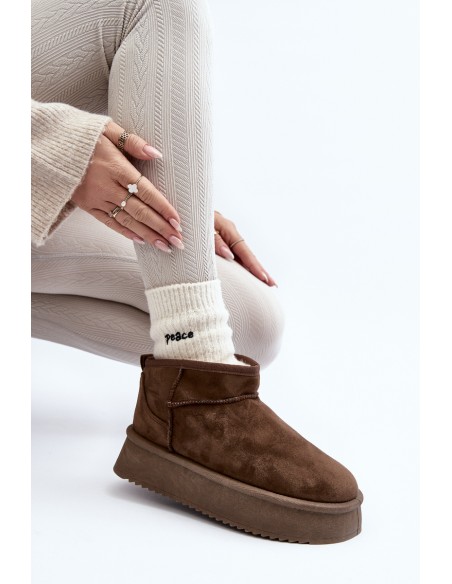 Women's Snow Boots with Chunky Sole Dark Green Caliksa