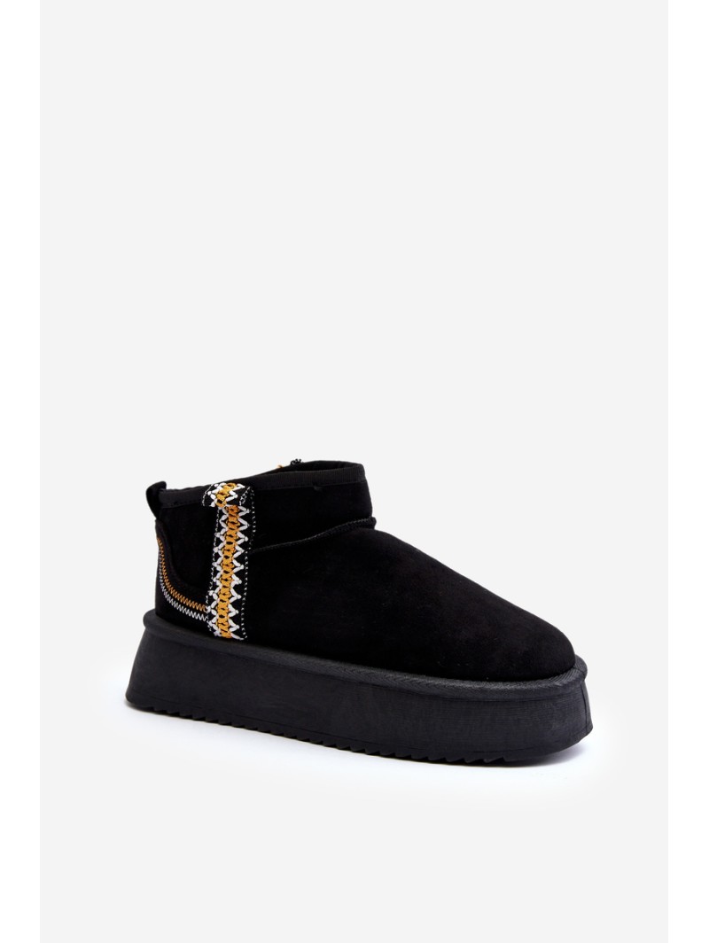 Platform Snow Boots with Pattern Black Udra