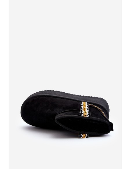 Platform Snow Boots with Pattern Black Udra