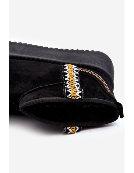 Platform Snow Boots with Pattern Black Udra