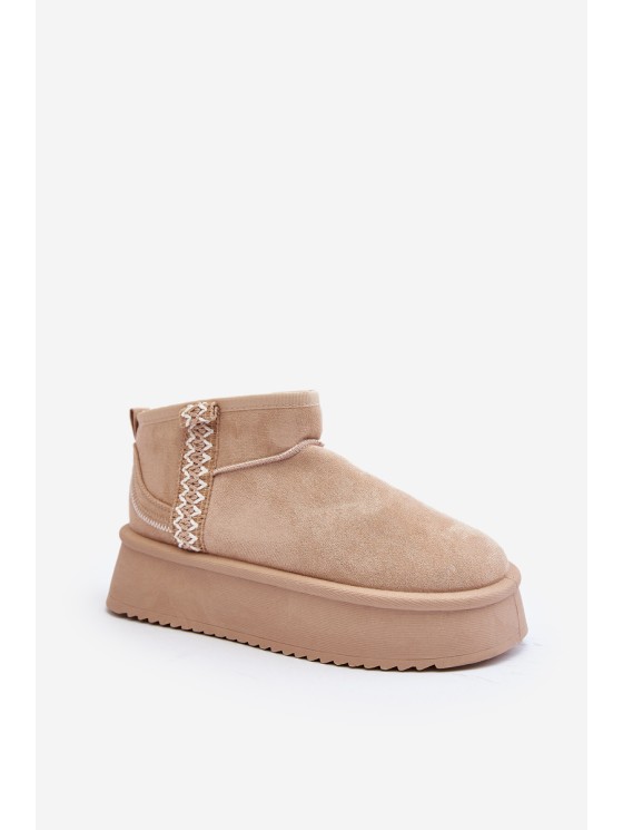 Smėlio spalvos raštuoti platforminiai sniego batai Udra 2