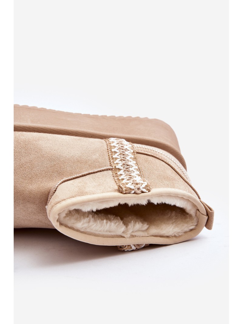 Beige Patterned Platform Snow Boots Udra