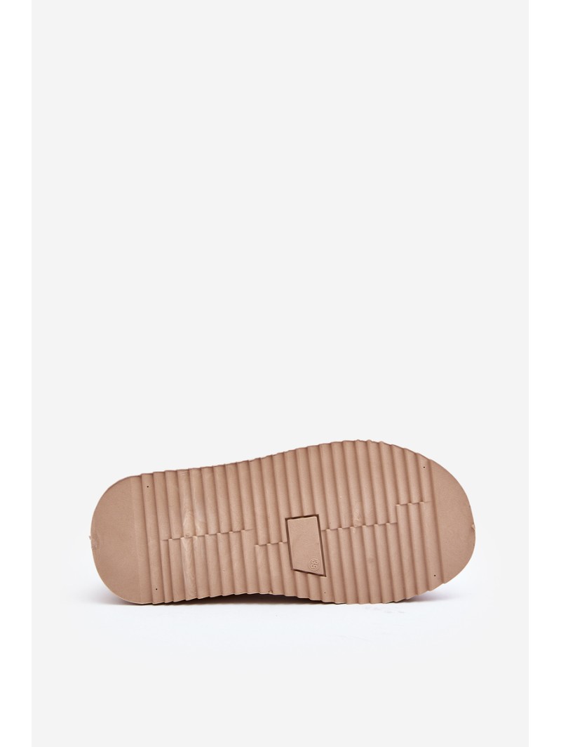 Beige Patterned Platform Snow Boots Udra