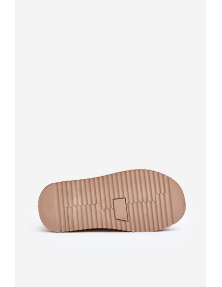 Beige Patterned Platform Snow Boots Udra