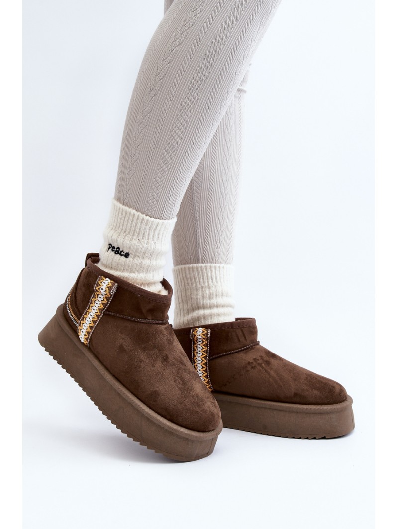 Platform Snow Boots with Dark Green Pattern Udra