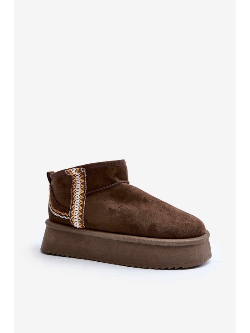 Platform Snow Boots with Dark Green Pattern Udra