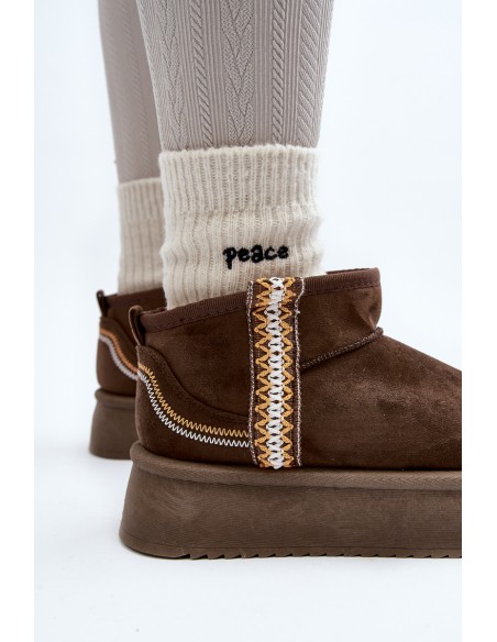 Platform Snow Boots with Dark Green Pattern Udra