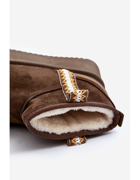 Platform Snow Boots with Dark Green Pattern Udra