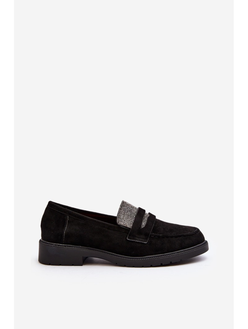 Women's Embellished Black Loafers Dananei Women's Embellished Black Loafers Dananei