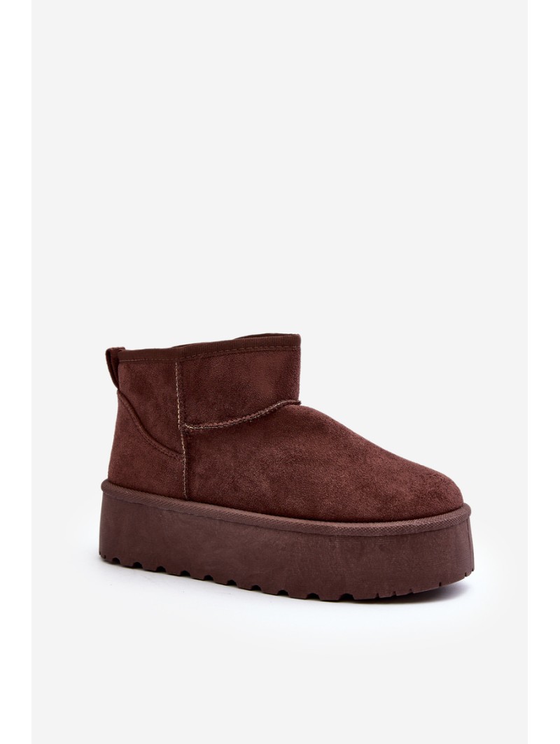 Suede Platform Snow Boots Brown Corcoran