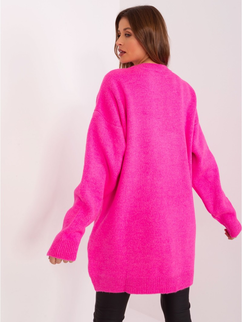 Suknelė-megztukas fluo rožinė