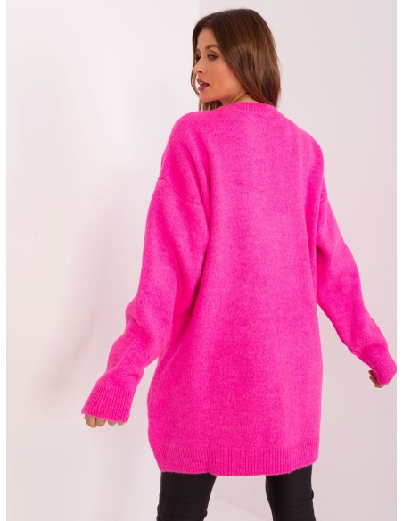 Suknelė-megztukas fluo rožinė